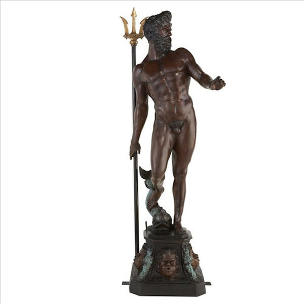 Nude Male Life Size Male Nude Poseidon God Neptune Bronze Garden Statue